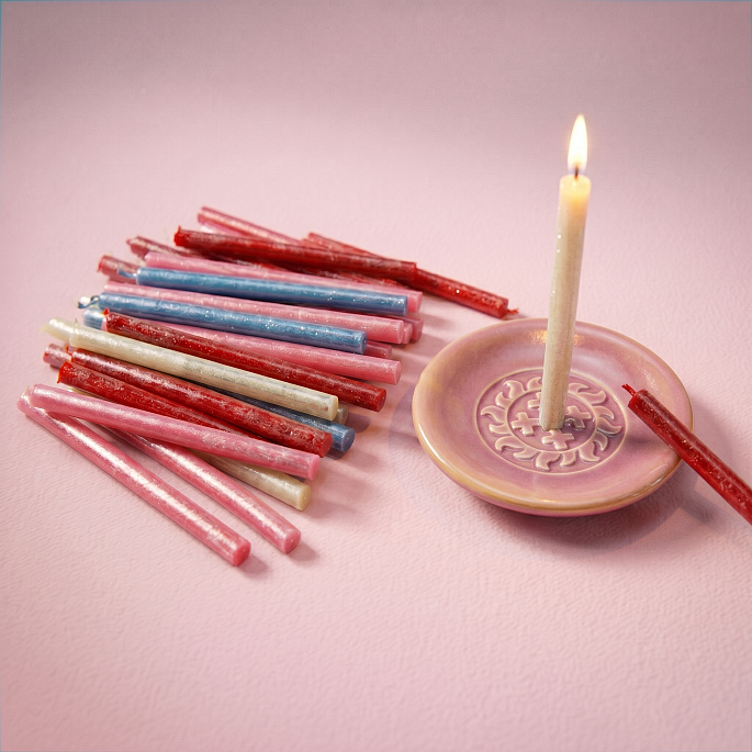 картинка Набор восковых свечей Candles to go Pink (Свечи с собой), 40 шт. от магазина NOFILTERS