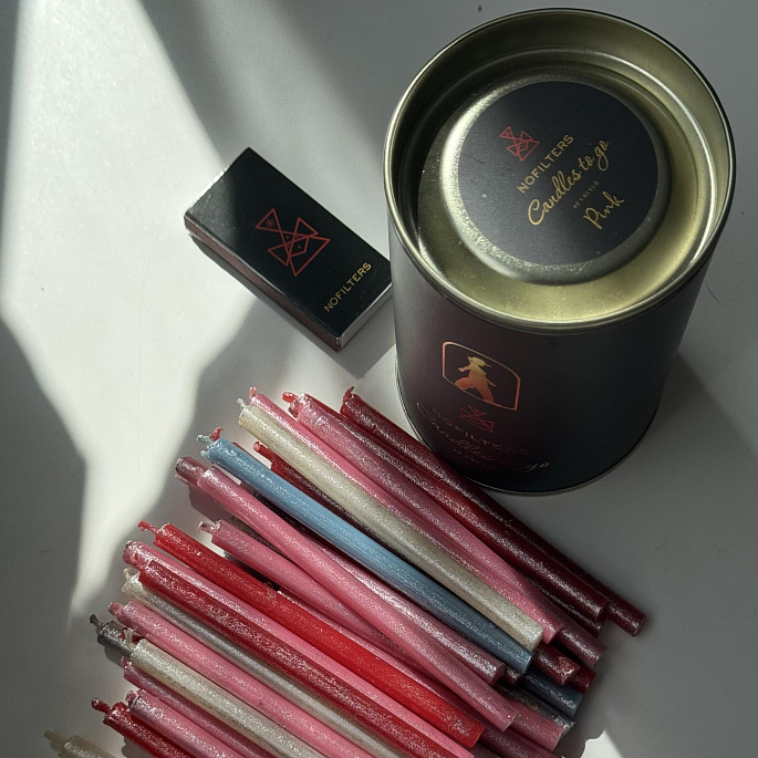 картинка Набор восковых свечей Candles to go Pink (Свечи с собой), 40 шт. от магазина NOFILTERS